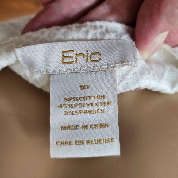 Eric Snakeskin Pattern Stretchy Ankle Pants, White, Size 10 - Picture 12 of 12